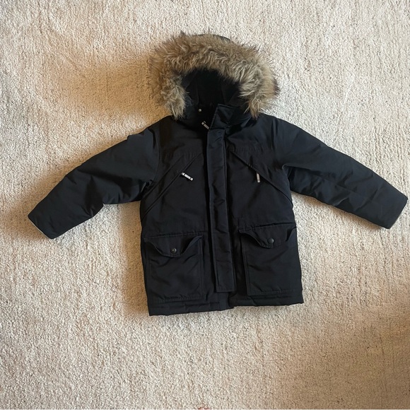 GAP Kids Heavy Weight Parka Jacket Black, size Medium, EUC - Picture 5 of 6